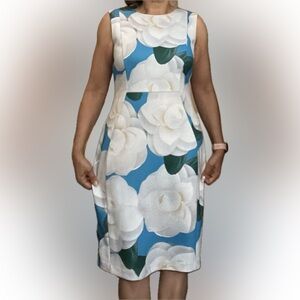 Karl Lagerfeld Blue and White Floral Midi Dress